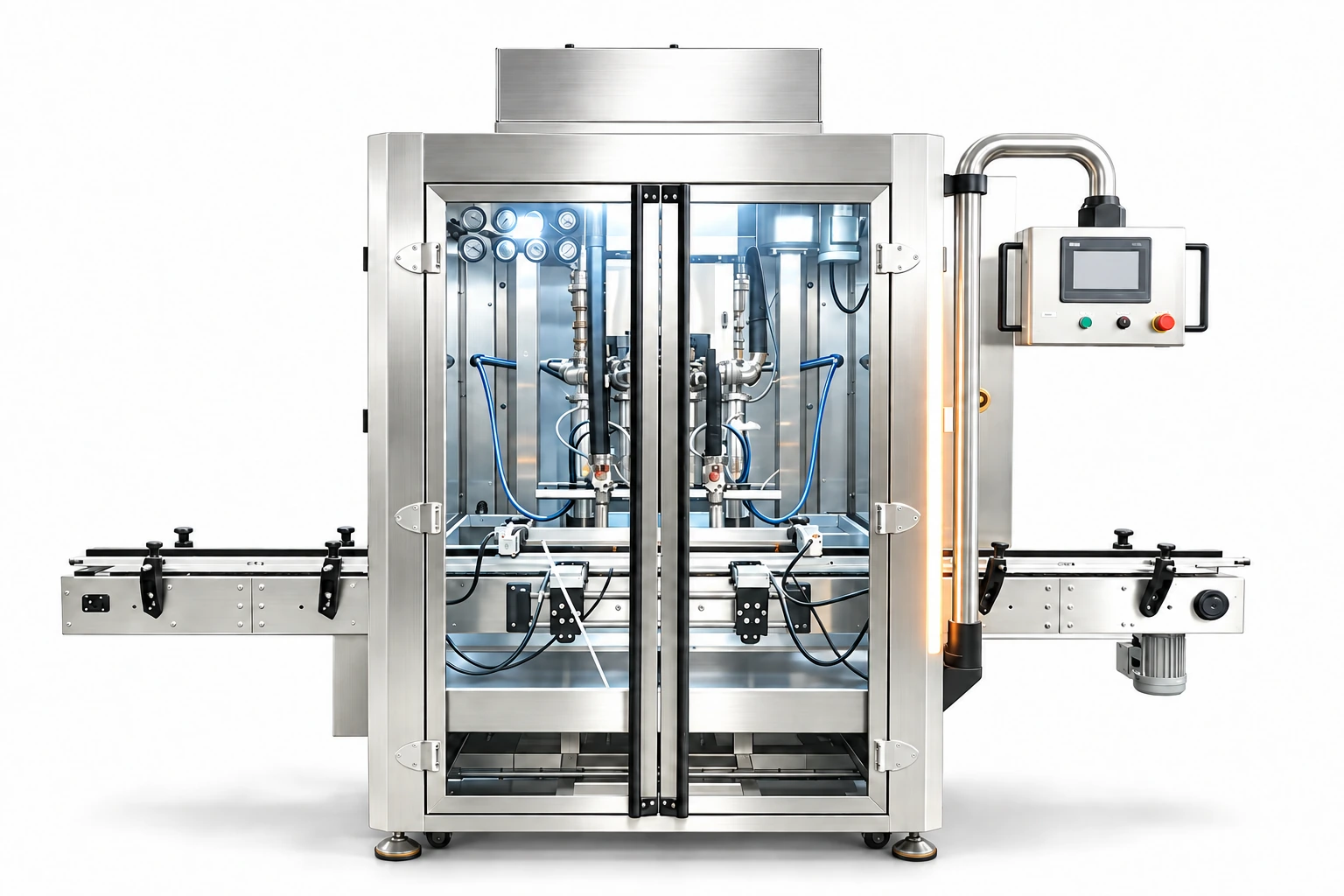 Mixing & temperature holding Four-head mixing piston filler