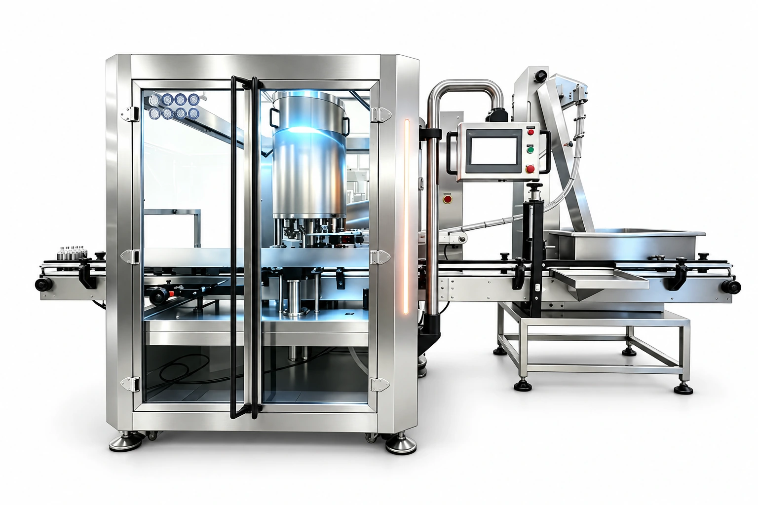 Eight rotary heads Eight-head rotary capper