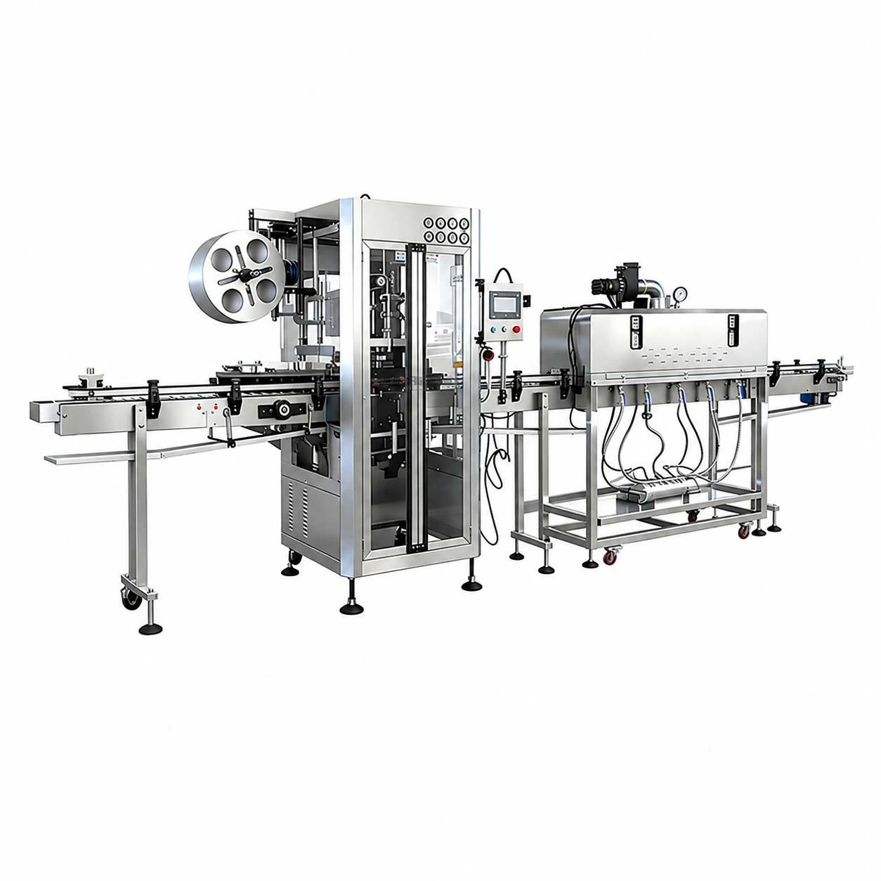 Sleeve & steam shrink Sleeve labeling and steam shrink set