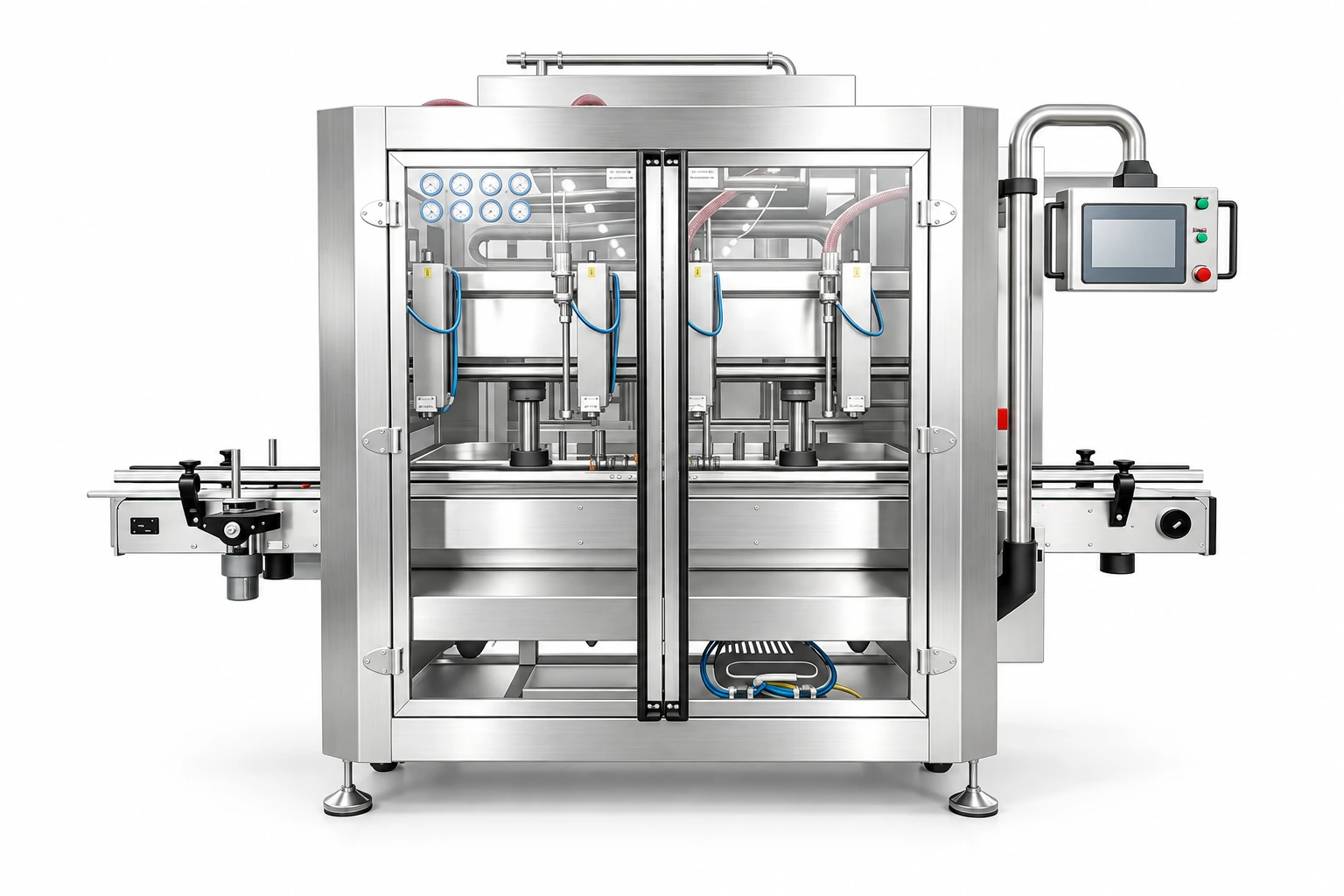 Four-head tracking Four-head tracking piston filler